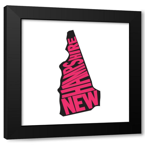 New Hampshire Black Modern Wood Framed Art Print by Art Licensing Studio