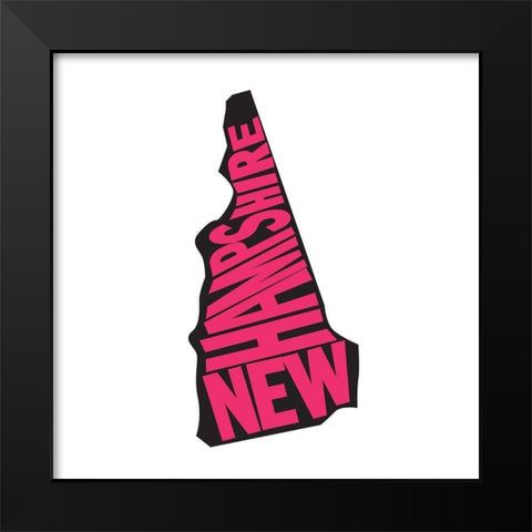 New Hampshire Black Modern Wood Framed Art Print by Art Licensing Studio