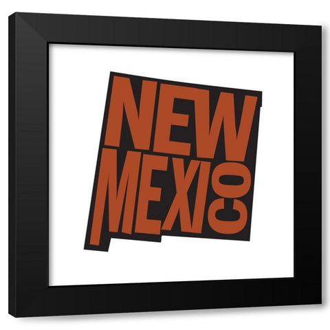 New Mexico Black Modern Wood Framed Art Print by Art Licensing Studio
