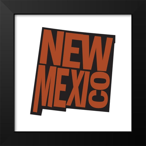 New Mexico Black Modern Wood Framed Art Print by Art Licensing Studio