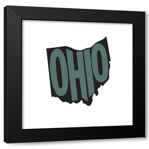 Ohio Black Modern Wood Framed Art Print with Double Matting by Art Licensing Studio