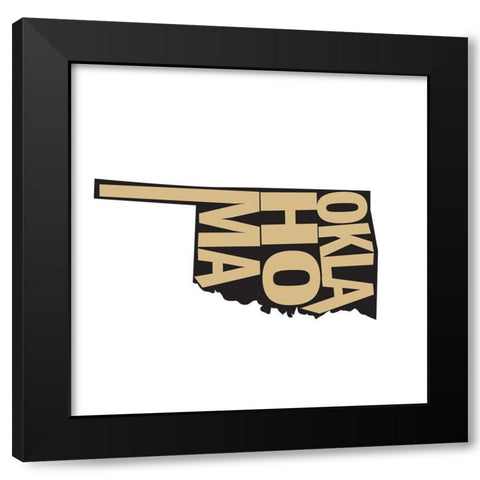 Oklahoma Black Modern Wood Framed Art Print with Double Matting by Art Licensing Studio