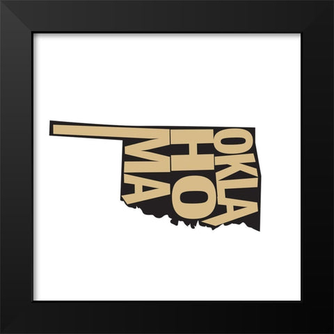 Oklahoma Black Modern Wood Framed Art Print by Art Licensing Studio