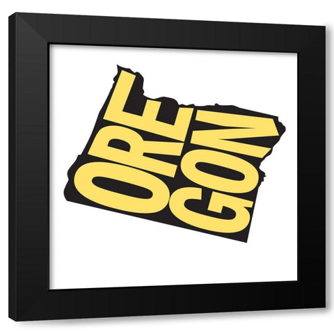 Oregon Black Modern Wood Framed Art Print by Art Licensing Studio