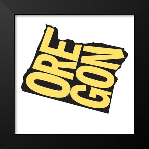 Oregon Black Modern Wood Framed Art Print by Art Licensing Studio