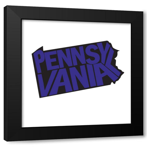 Pennsylvania Black Modern Wood Framed Art Print with Double Matting by Art Licensing Studio