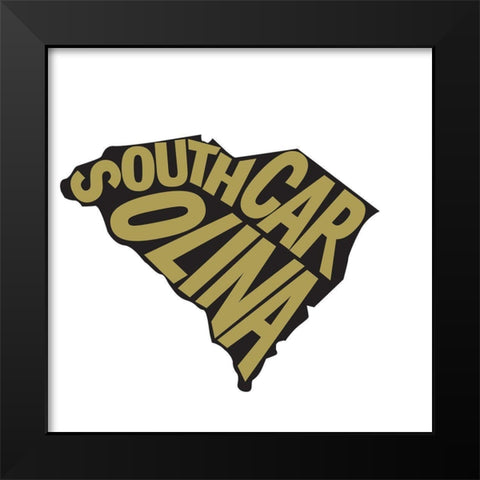 South Carolina Black Modern Wood Framed Art Print by Art Licensing Studio