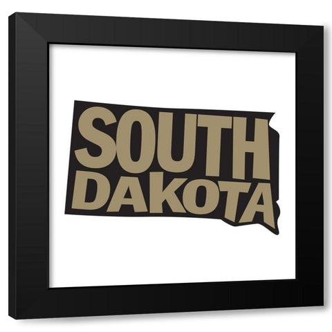 South Dakota Black Modern Wood Framed Art Print with Double Matting by Art Licensing Studio