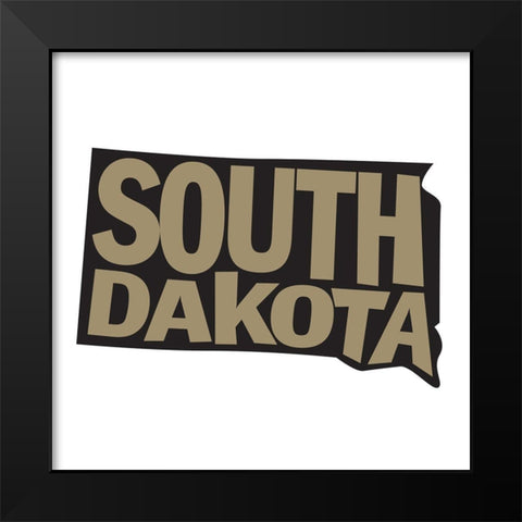 South Dakota Black Modern Wood Framed Art Print by Art Licensing Studio