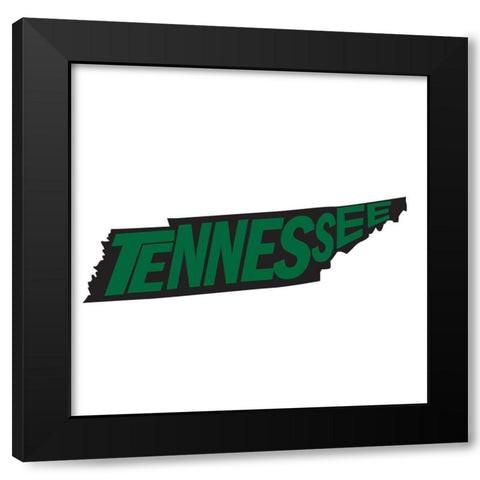Tennessee Black Modern Wood Framed Art Print with Double Matting by Art Licensing Studio