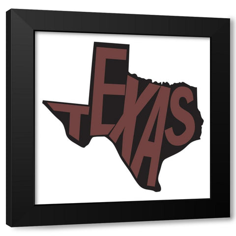 Texas Black Modern Wood Framed Art Print by Art Licensing Studio