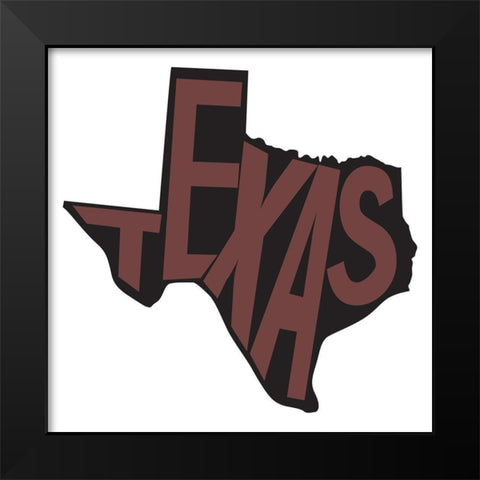 Texas Black Modern Wood Framed Art Print by Art Licensing Studio
