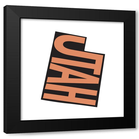 Utah Black Modern Wood Framed Art Print by Art Licensing Studio