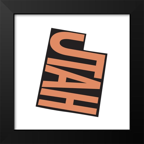 Utah Black Modern Wood Framed Art Print by Art Licensing Studio