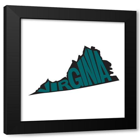 Virginia Black Modern Wood Framed Art Print with Double Matting by Art Licensing Studio
