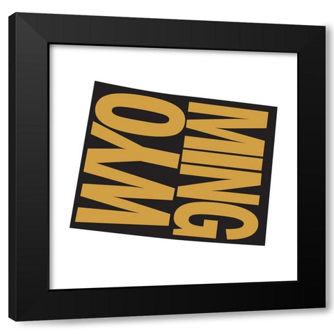 Wyoming Black Modern Wood Framed Art Print with Double Matting by Art Licensing Studio