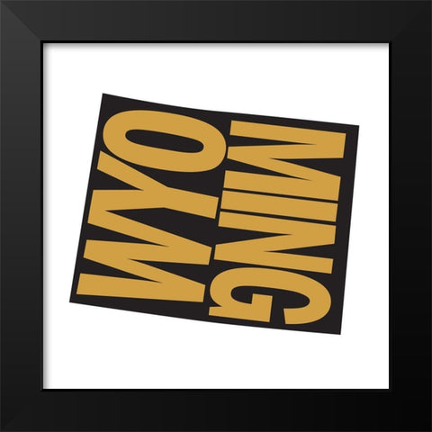 Wyoming Black Modern Wood Framed Art Print by Art Licensing Studio