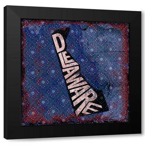 Delaware Black Modern Wood Framed Art Print with Double Matting by Art Licensing Studio