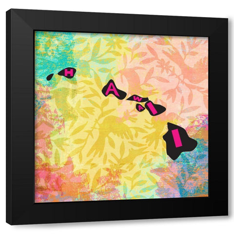 Hawaii Black Modern Wood Framed Art Print with Double Matting by Art Licensing Studio