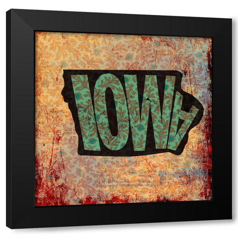 Iowa Black Modern Wood Framed Art Print with Double Matting by Art Licensing Studio