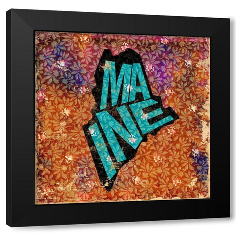 Maine Black Modern Wood Framed Art Print with Double Matting by Art Licensing Studio