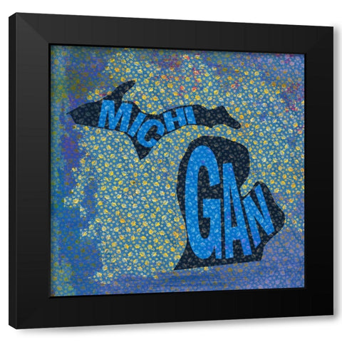 Michigan Black Modern Wood Framed Art Print with Double Matting by Art Licensing Studio
