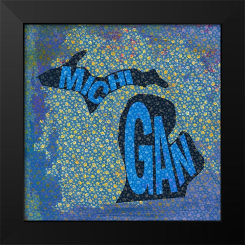 Michigan Black Modern Wood Framed Art Print by Art Licensing Studio
