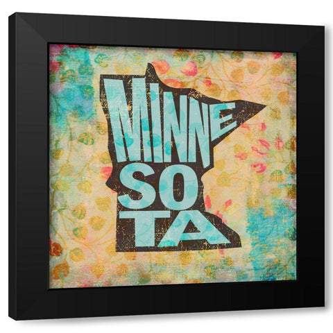 Minnesota Black Modern Wood Framed Art Print with Double Matting by Art Licensing Studio