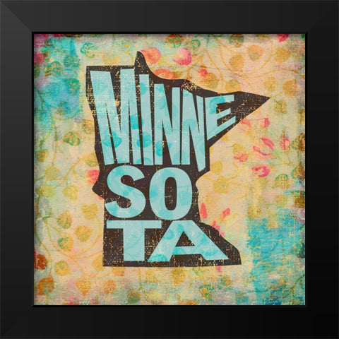Minnesota Black Modern Wood Framed Art Print by Art Licensing Studio