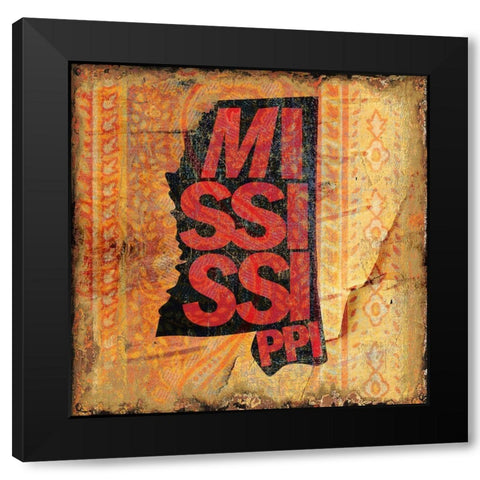 Mississippi Black Modern Wood Framed Art Print with Double Matting by Art Licensing Studio
