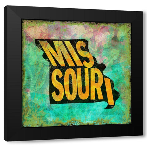 Missouri Black Modern Wood Framed Art Print with Double Matting by Art Licensing Studio
