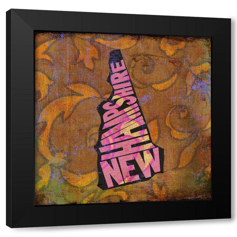 New Hampshire Black Modern Wood Framed Art Print with Double Matting by Art Licensing Studio