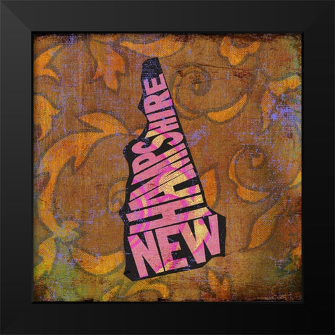 New Hampshire Black Modern Wood Framed Art Print by Art Licensing Studio