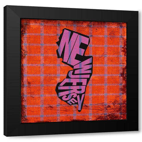 New Jersey Black Modern Wood Framed Art Print by Art Licensing Studio