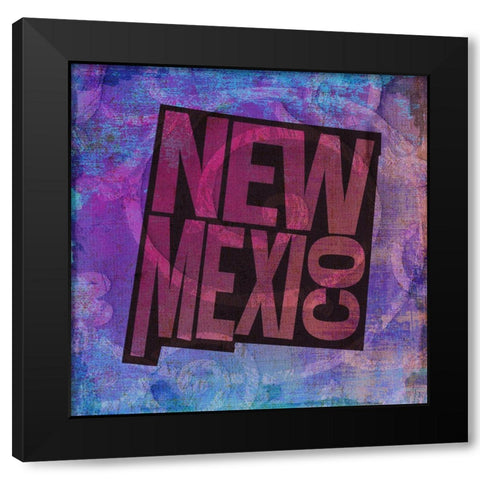 New Mexico Black Modern Wood Framed Art Print with Double Matting by Art Licensing Studio