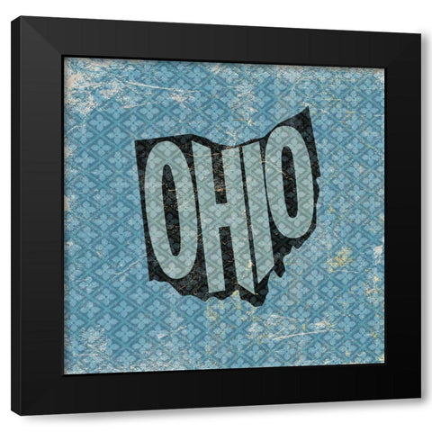 Ohio Black Modern Wood Framed Art Print by Art Licensing Studio