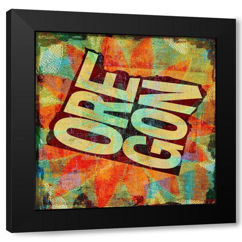 Oregon Black Modern Wood Framed Art Print by Art Licensing Studio