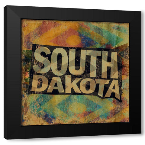 South Dakota Black Modern Wood Framed Art Print with Double Matting by Art Licensing Studio