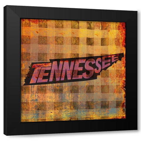 Tennessee Black Modern Wood Framed Art Print with Double Matting by Art Licensing Studio