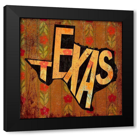 Texas Black Modern Wood Framed Art Print with Double Matting by Art Licensing Studio