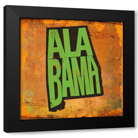 Alabama Black Modern Wood Framed Art Print with Double Matting by Art Licensing Studio