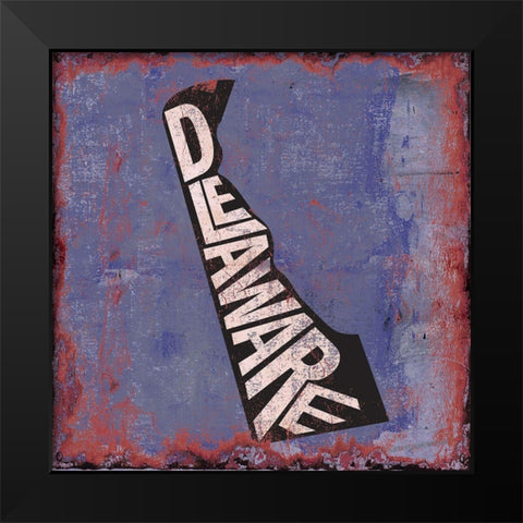 Delaware Black Modern Wood Framed Art Print by Art Licensing Studio