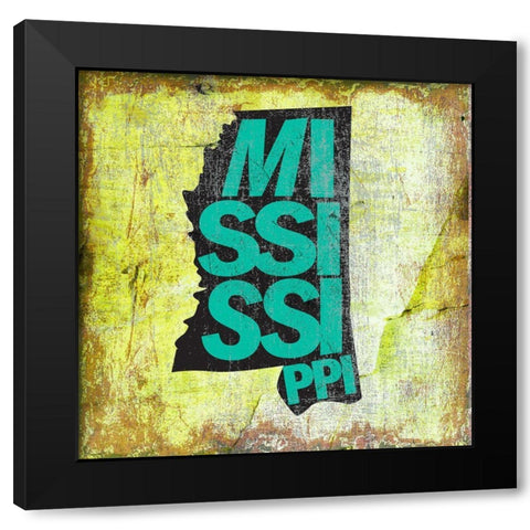 Mississippi Black Modern Wood Framed Art Print with Double Matting by Art Licensing Studio
