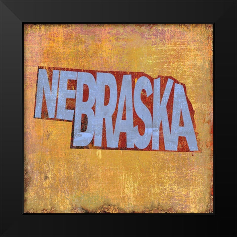 Nebraska Black Modern Wood Framed Art Print by Art Licensing Studio