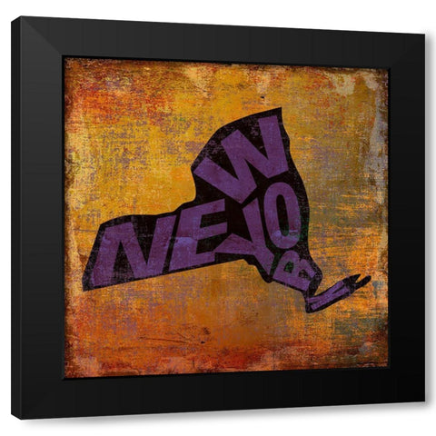 New York Black Modern Wood Framed Art Print with Double Matting by Art Licensing Studio