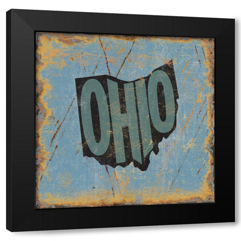 Ohio Black Modern Wood Framed Art Print with Double Matting by Art Licensing Studio