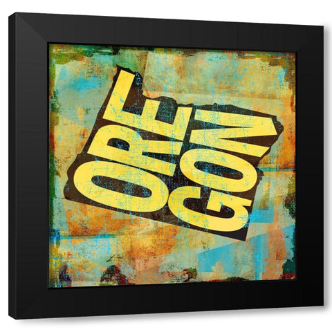 Oregon Black Modern Wood Framed Art Print with Double Matting by Art Licensing Studio