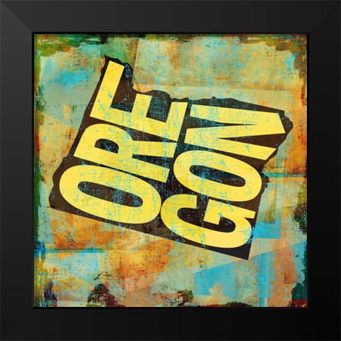 Oregon Black Modern Wood Framed Art Print by Art Licensing Studio