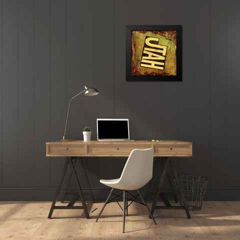 Utah Black Modern Wood Framed Art Print by Art Licensing Studio