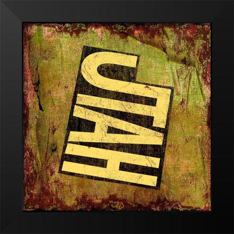 Utah Black Modern Wood Framed Art Print by Art Licensing Studio